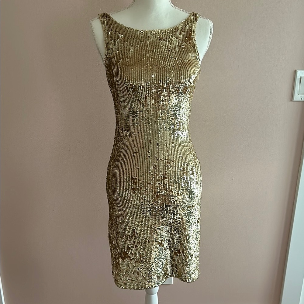 Vintage Bedo Gold Sequin Sheath Dress
